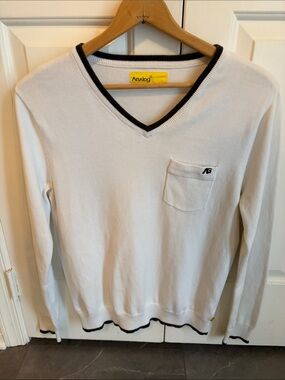 Cotton Knit V Neck Sweater
